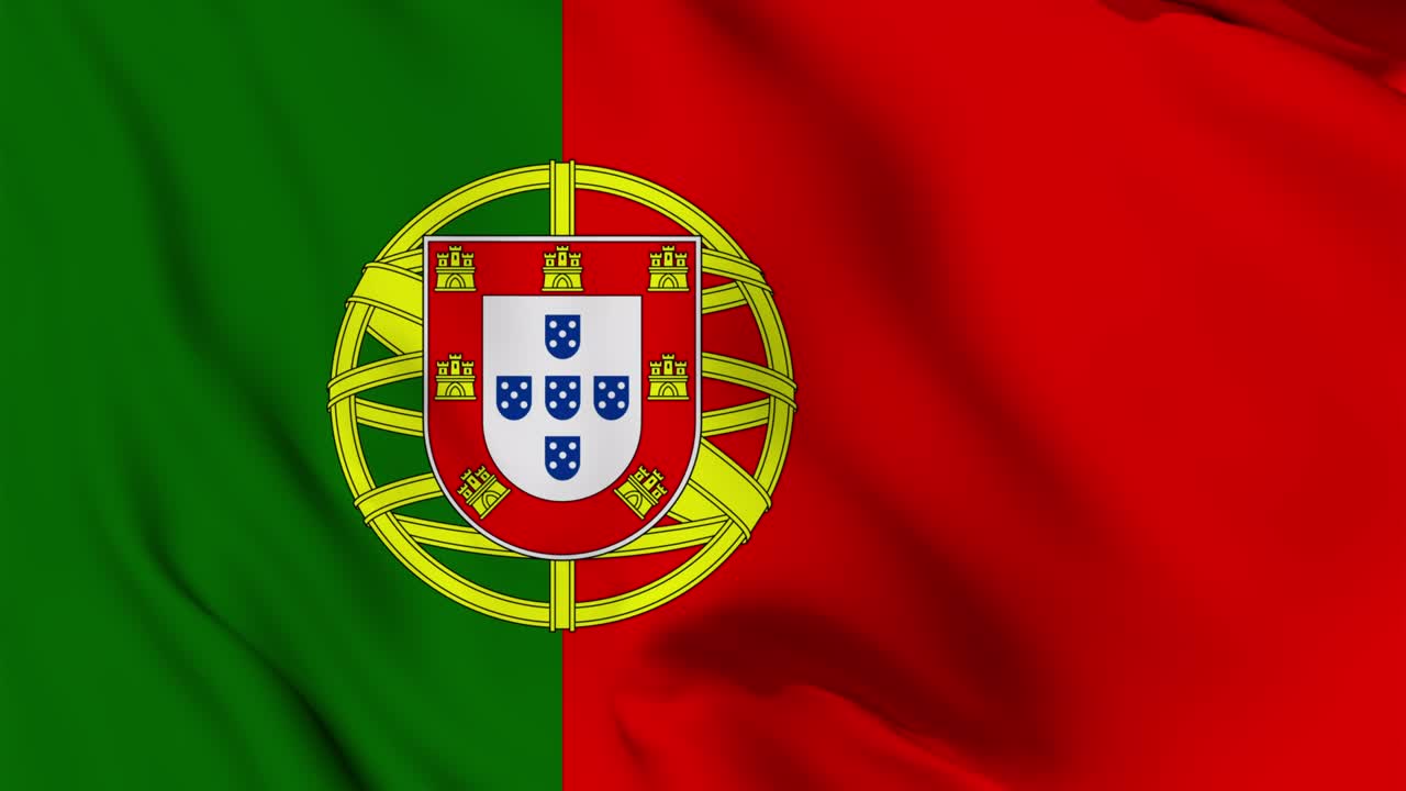 ポルトガルの国旗を振る アニメーション