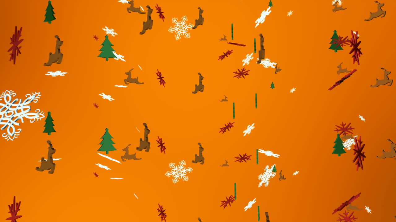 3d 루프 스노우플레이크 크리스마스 배경