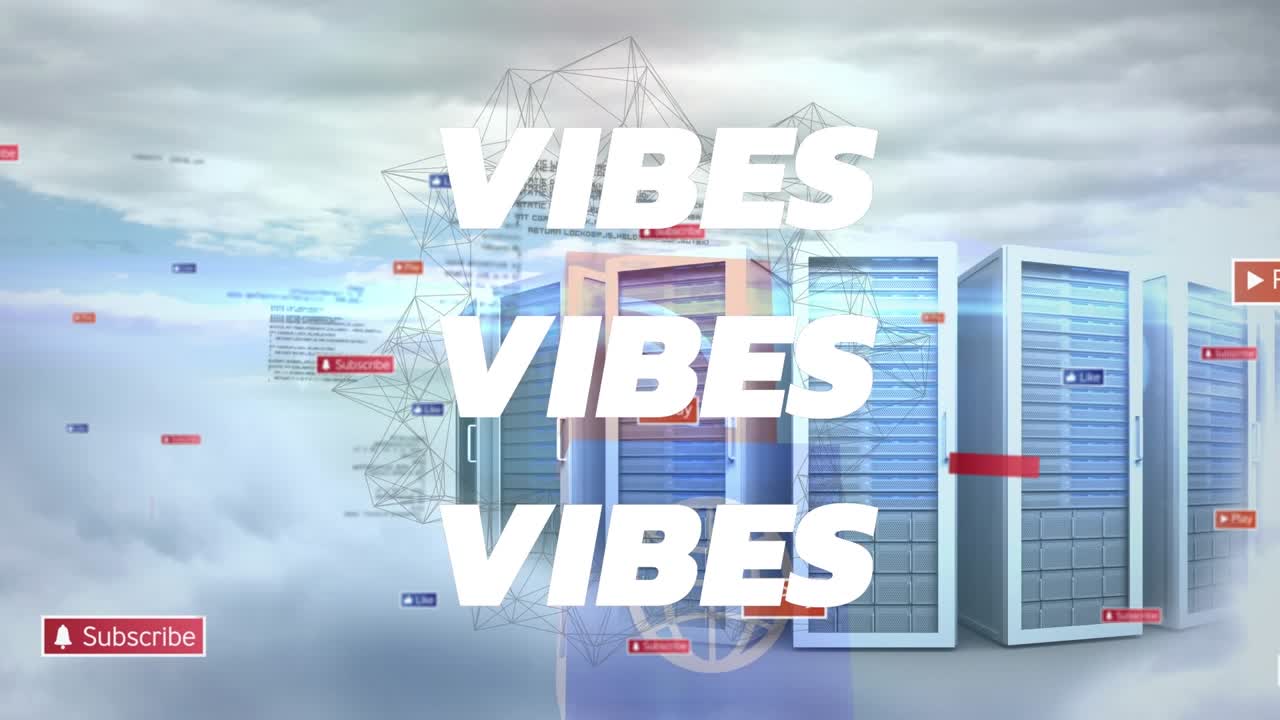 Animation of level up text and letters over cityscape background