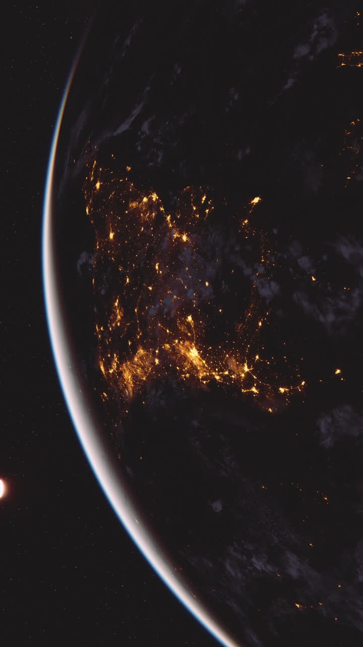 la tierra por la noche desde el espacio