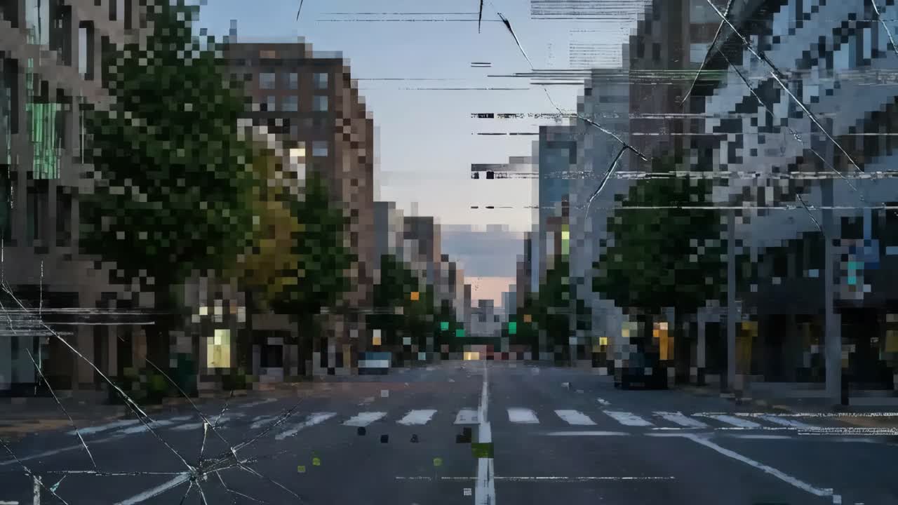 Glitched City Street Views