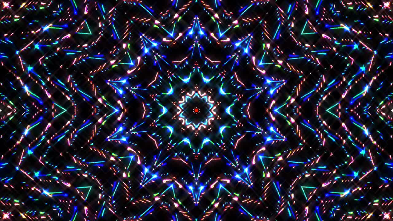 Beautiful abstract kaleidoscope that shines, a radiant light that regulates the subtle movements