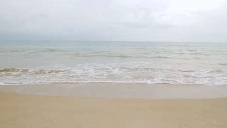 natural sea wave water with foam on the sandy beauty white beach, summer beach seascape
