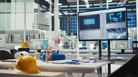research and development office in solar panels manufacturing plant