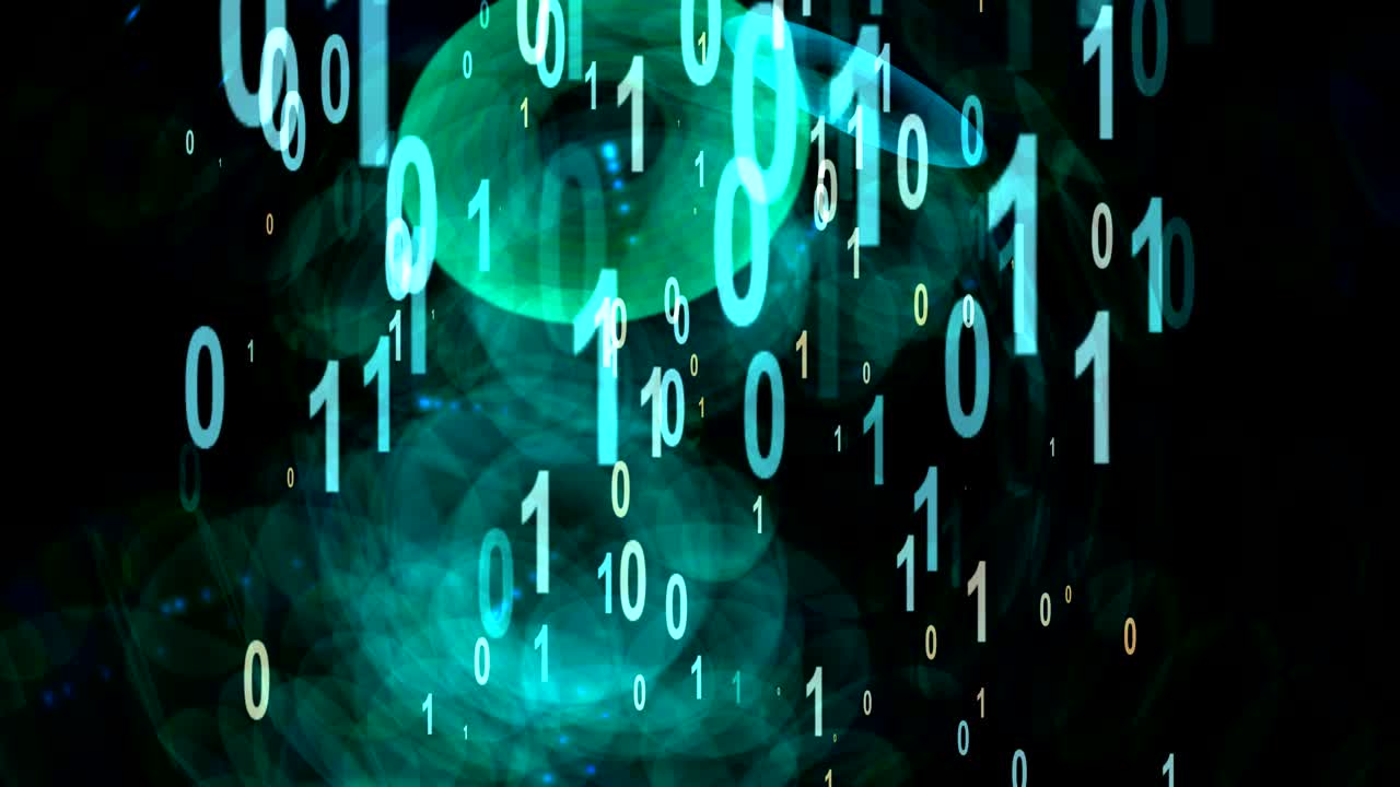 Digital particle animation of bytes