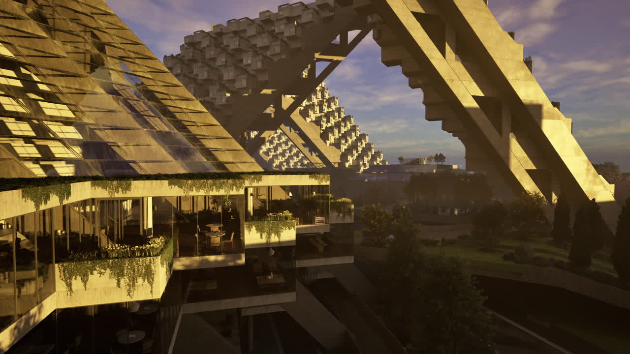 Innovative architectural design with elegant landscaping