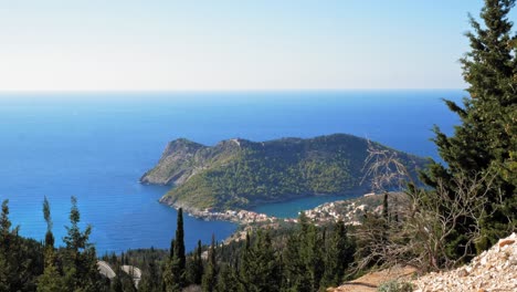 picturesque view of asos island in kefalonia greece - wide shot