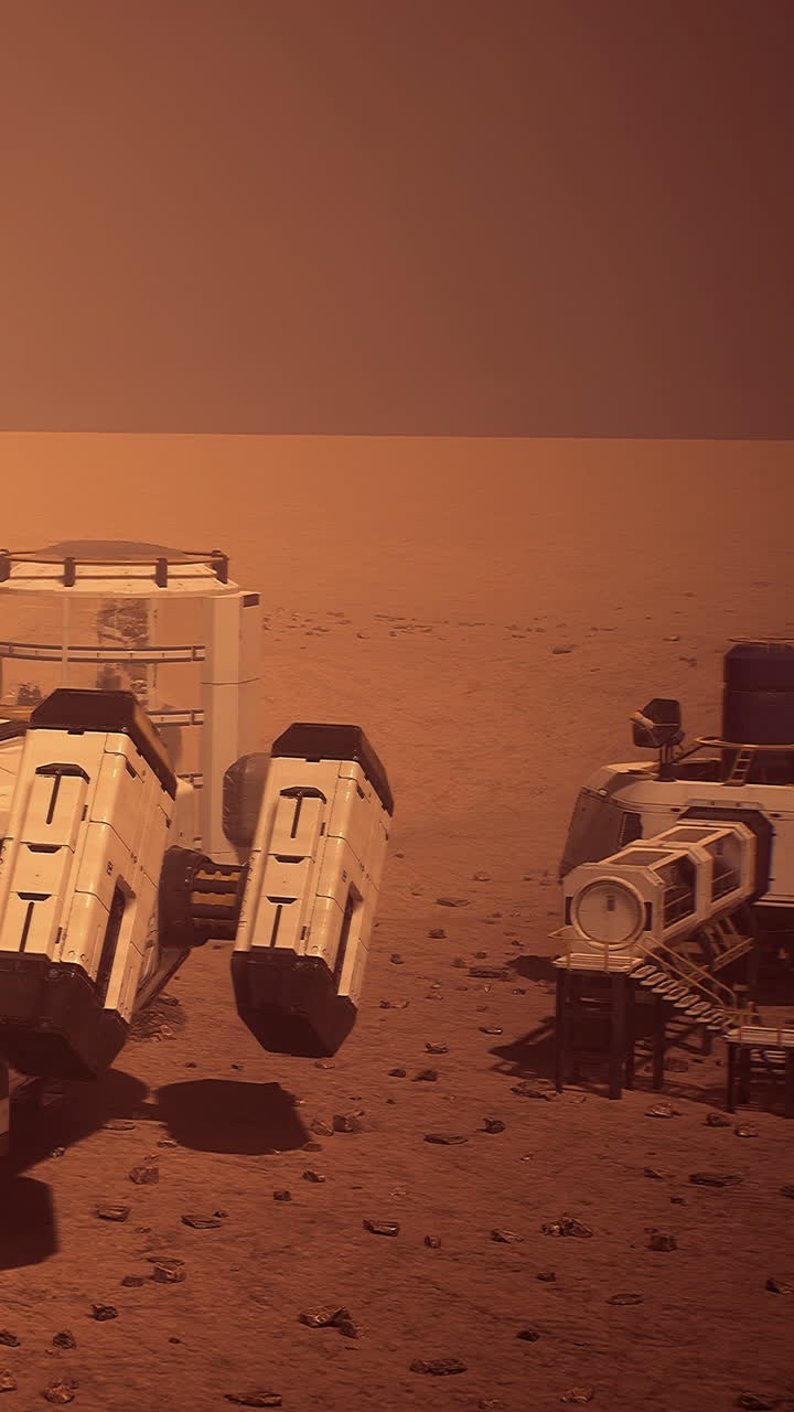 Esplorazione della superficie di Marte con un rover robotico in un ambiente polveroso