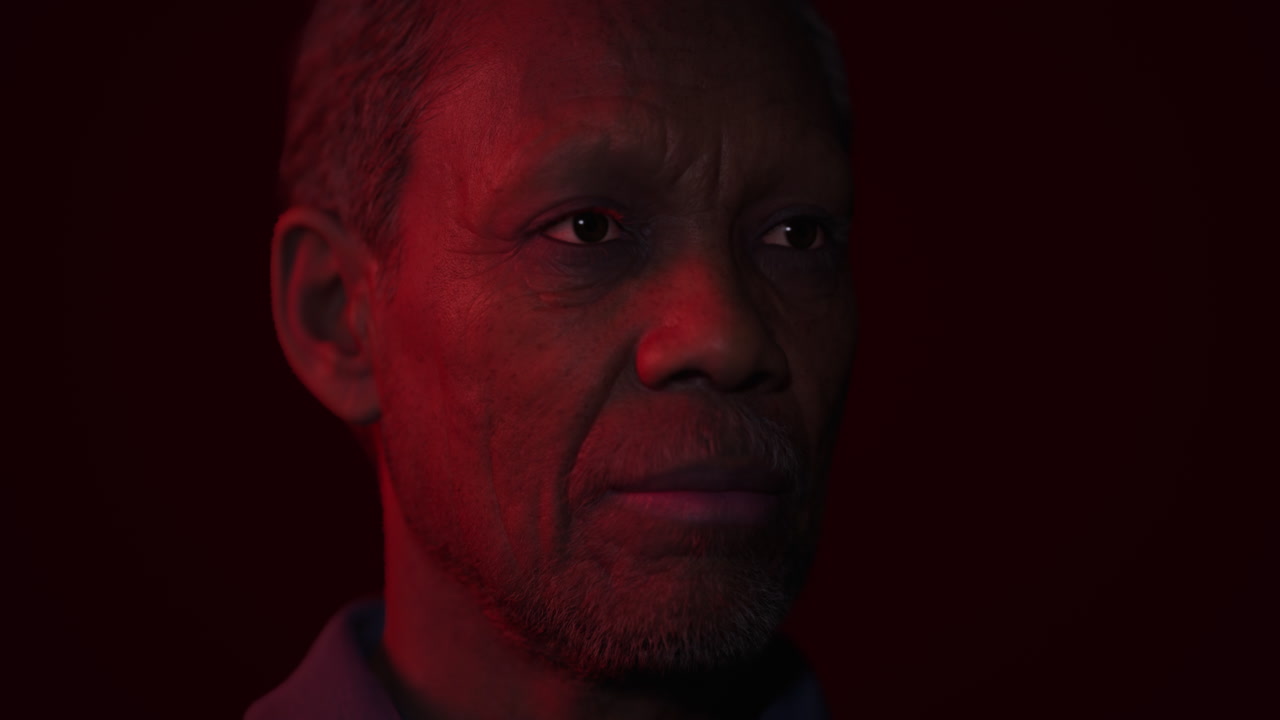 ojos negros tristes de hombre de cerca