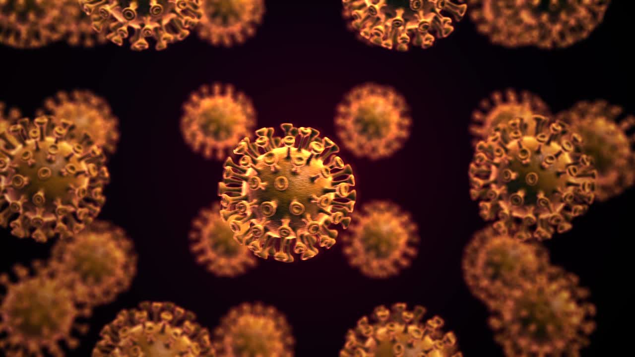 animación del coronavirus covid19 bucle de fondo en 3d