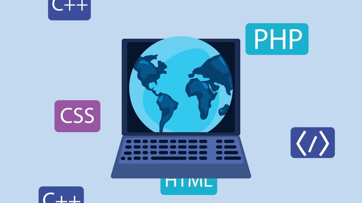 laptop i programowanie planety ziemia