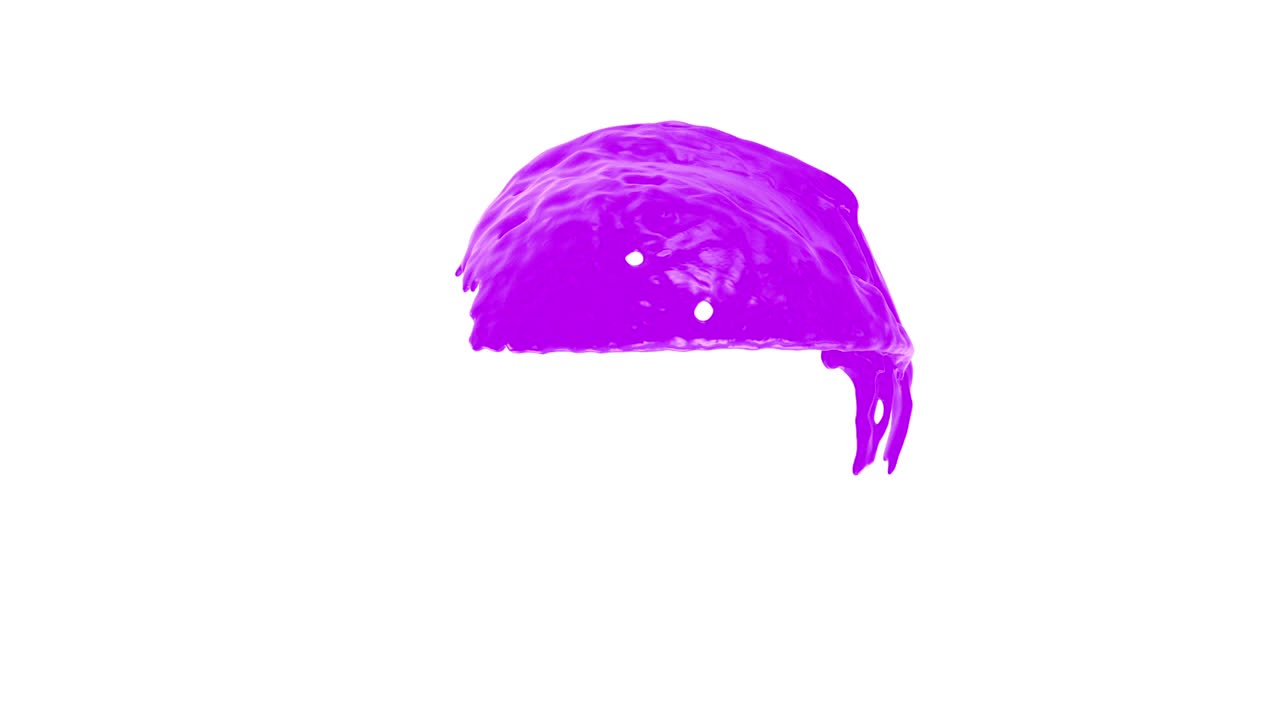 Paint flows with splashes around sphere with attraction to its center.