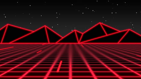 Motion-retro-red-grid-and-big-mountains