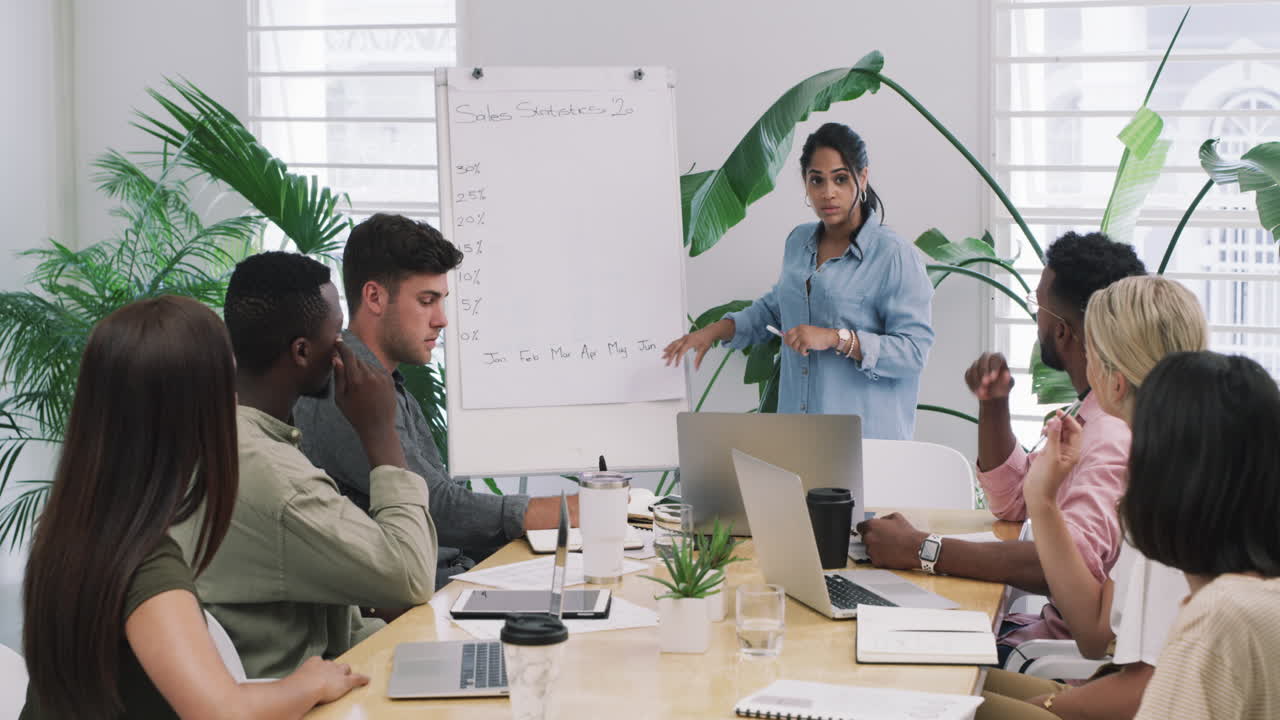 Presenting a big plan to her team