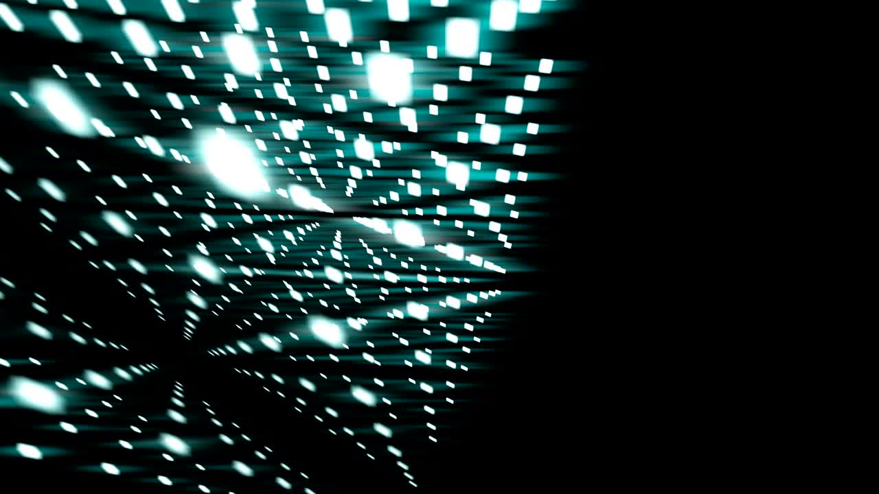 Abstract Geometric Square box shap from square dot blue color glowing pattern background rotate moving, seamless looping animation 4K with copy space