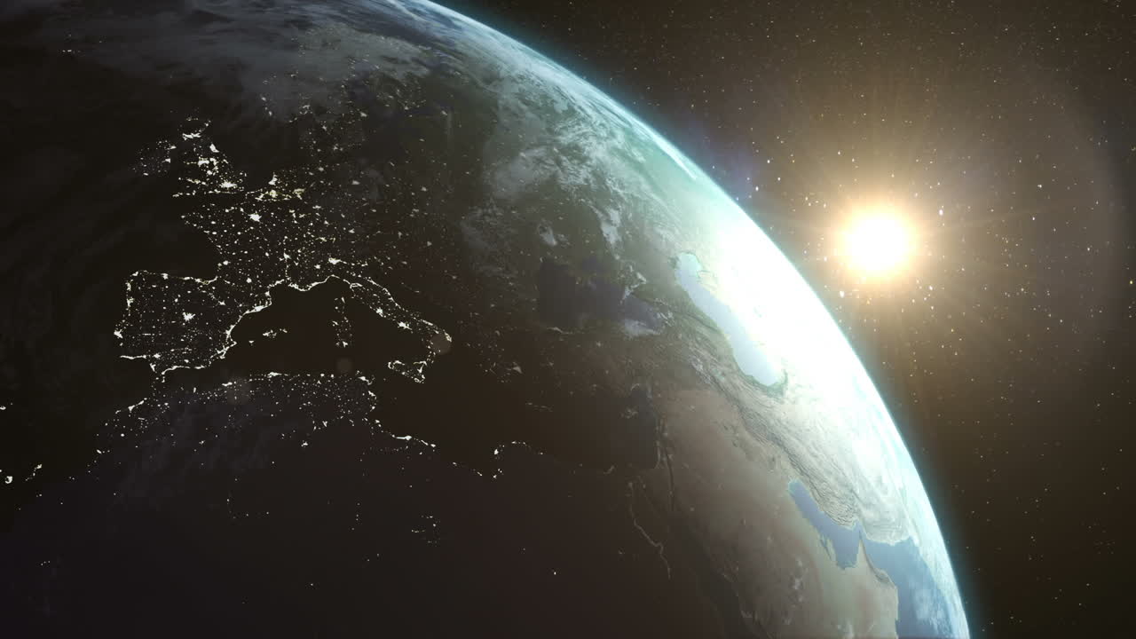 지구 와 태양 을 위성 으로 보는 모습