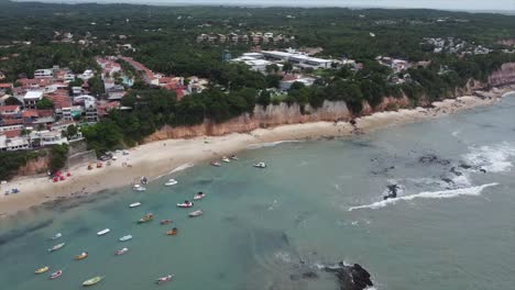 Aerial-Drone-Shot-of-Pipa-Beach-Brazil