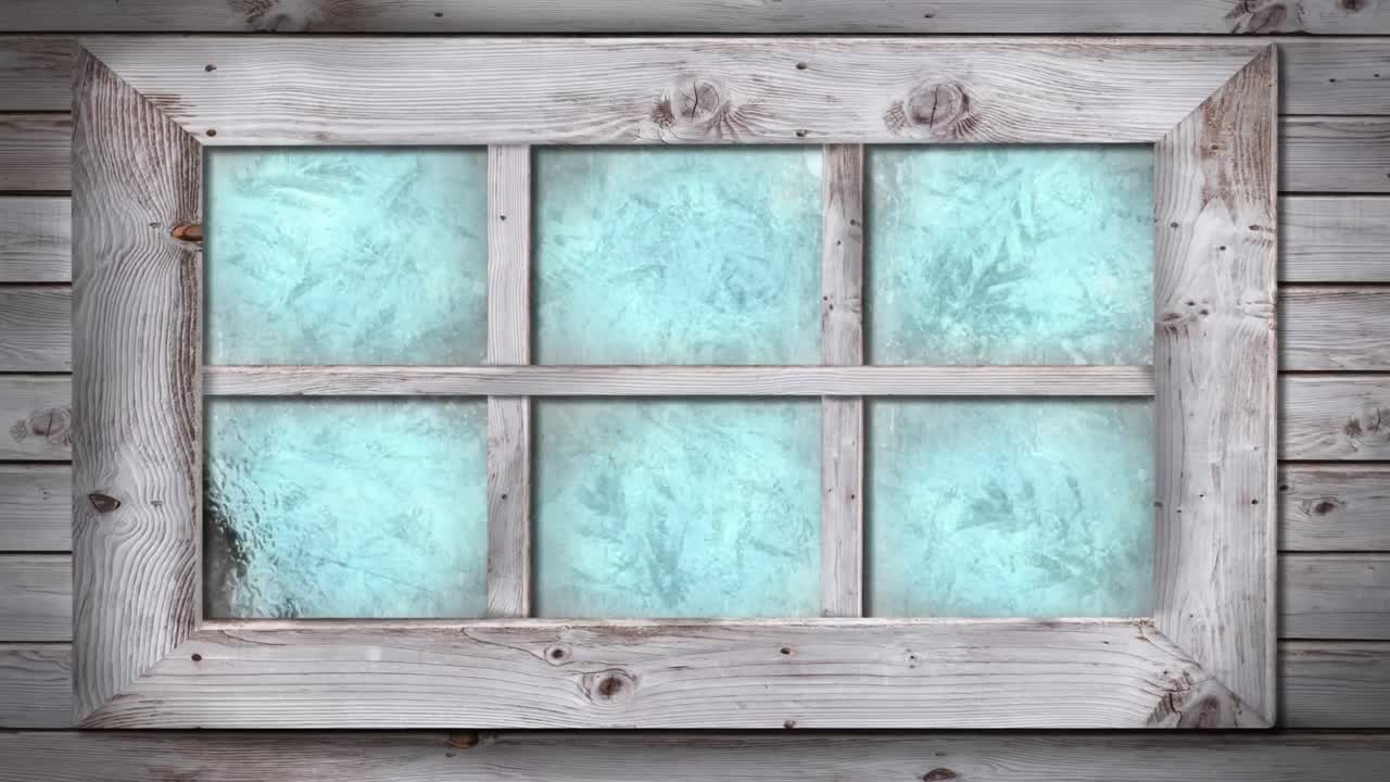 transición de heladas y hielo en la ventana de la casa