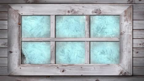 Transición-De-Escarcha-Y-Hielo-En-La-Ventana-De-La-Casa