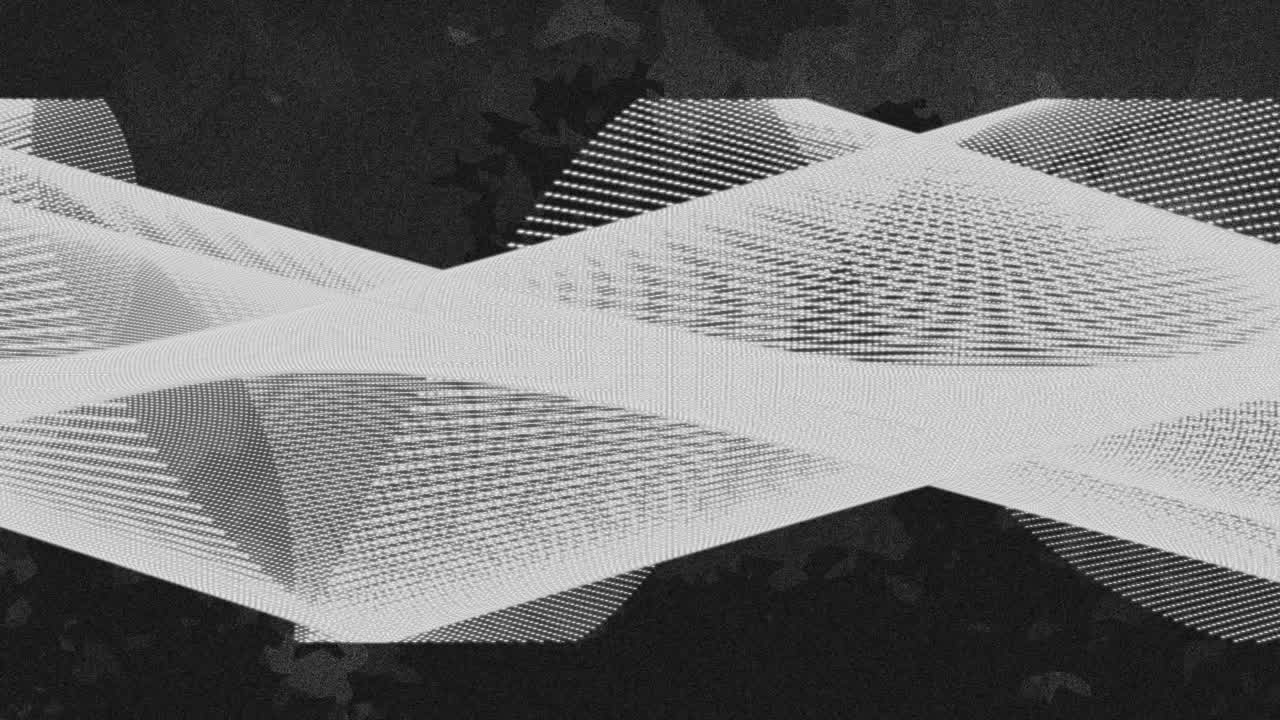 Animazione di linee bianche e forme nere su sfondo nero