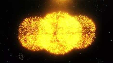65th anniversary celebration with fireworks and golden sparkle