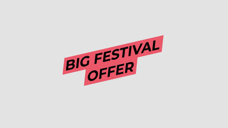 big-festival-word-animation-motion-graphic-video-with-Alpha-Channel,-transparent-background-use-for-web-banner,sale-promotion,advertising,-marketing-transparent-background