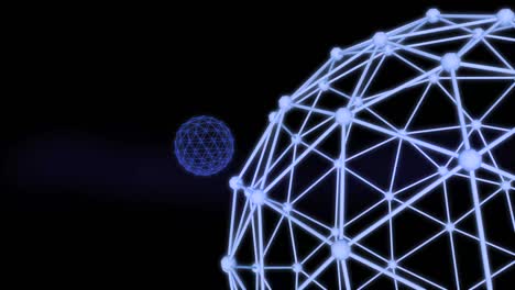 wireframe spheres moving through frame