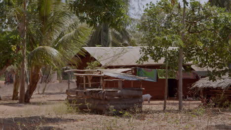 traditional tribal african village with huts and houses in poverty