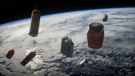 contaminación de la atmósfera del planeta tierra y el espacio