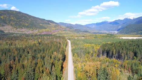 aerial view of vehicle moving on road at countryside 4k