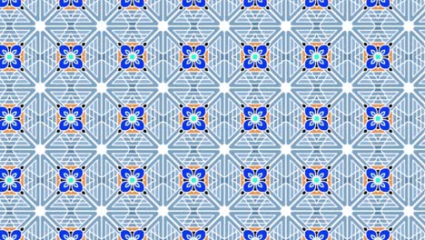 patrón de mosaico colorido estilo geométrico hecho en un fondo negro animación lateral - gráfico
