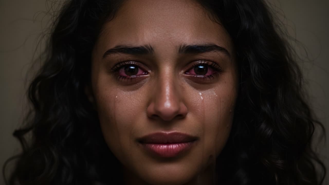 A Journey through Emotions: The Transformation of a Woman's Expression from Heartbreak to Resilience Captured in Two Powerful Frames