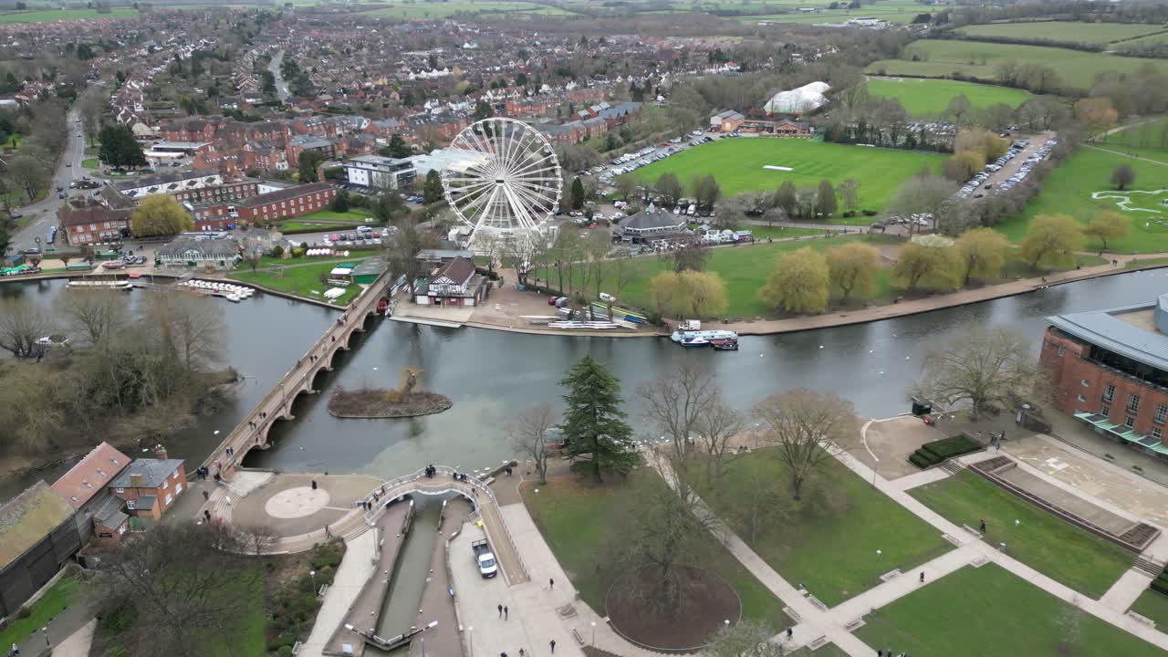 riverside stratford upon avon inglaterra drone vista aérea