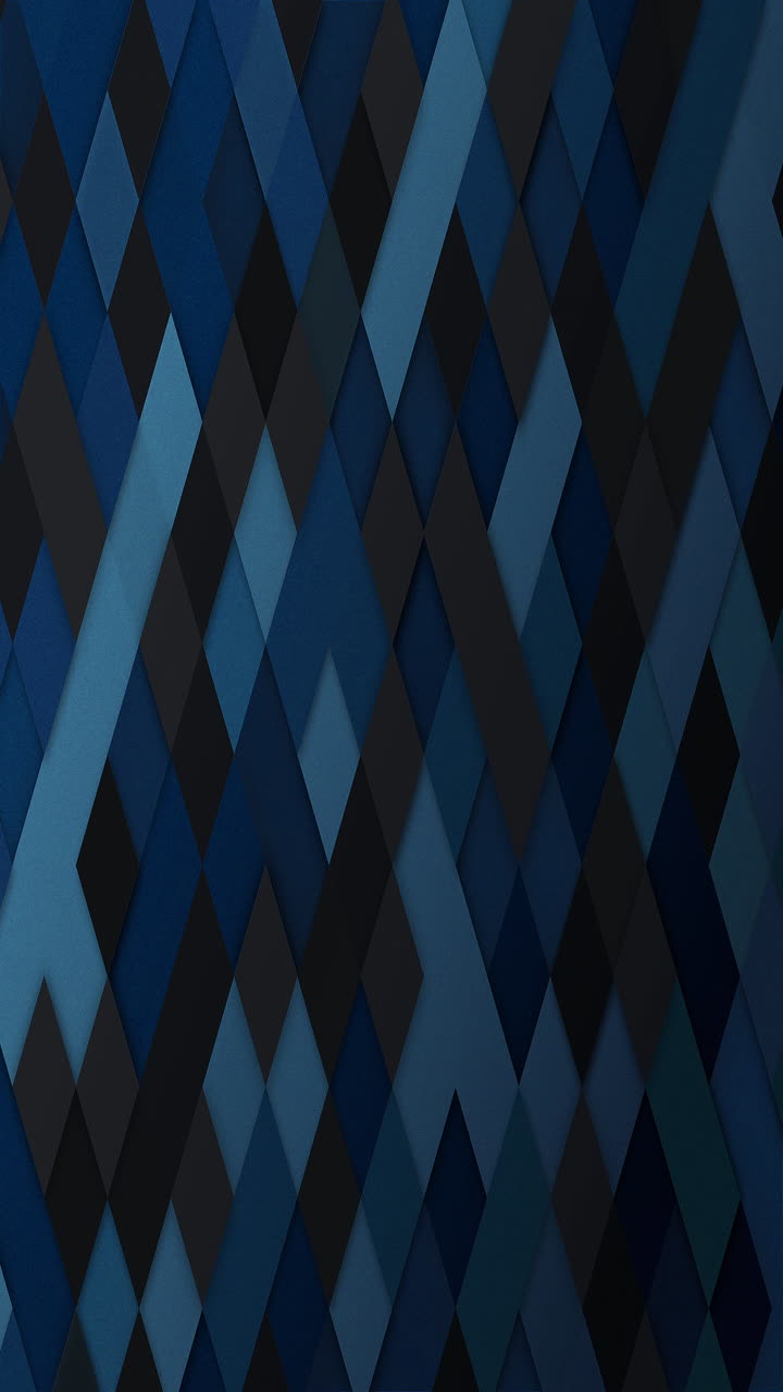 Dark blue pattern of diamond shapes. Animated looped background. Copy space. Vertical video.