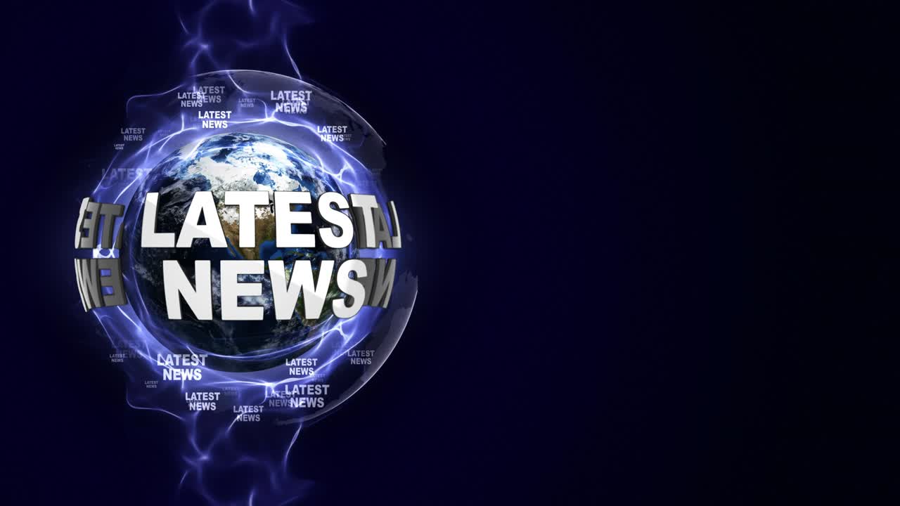 LATEST NEWS Text Animation and Earth, Loop