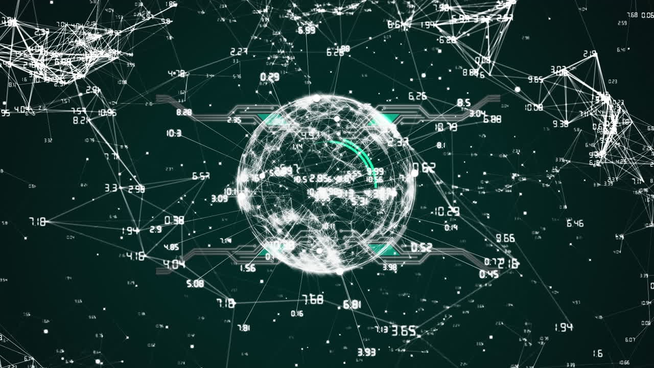 연결 및 데이터 처리의 네트워크를 통해 지구의 애니메이션