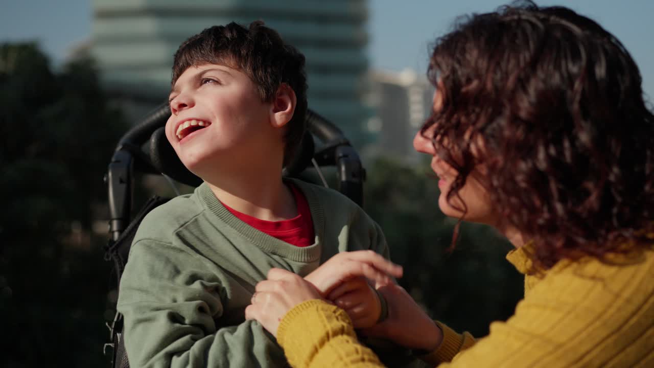 Mother and Child with Disability Sharing a Loving Moment