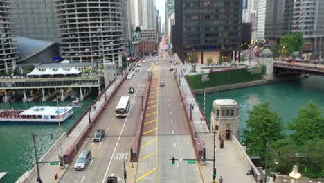 Chicago-River-aerial-view---City