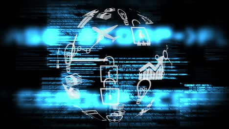 iconos de aplicaciones y códigos de programas