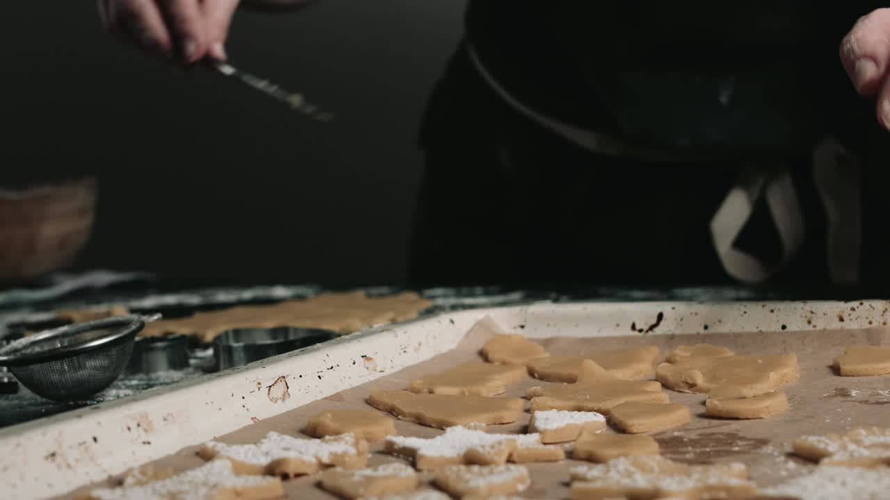 Different shape cookies on bakery pan