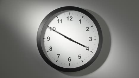 clock face in time lapse on white wall in office