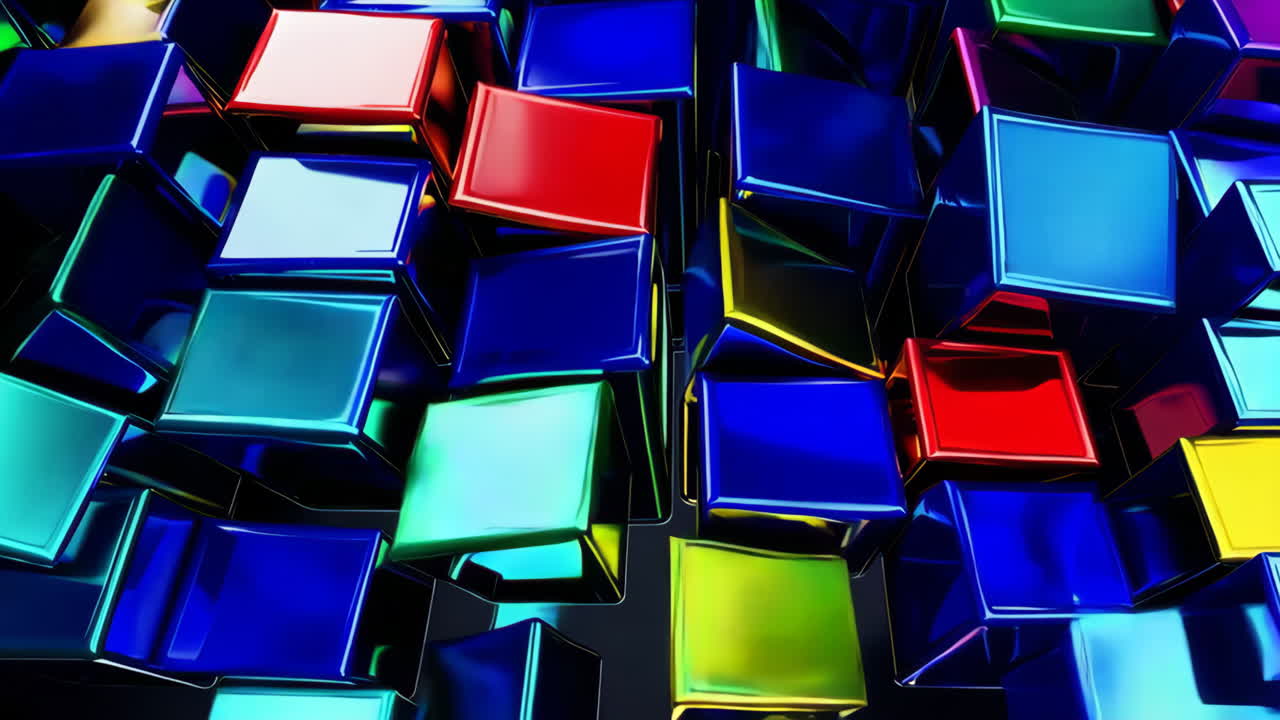 Abstract Colorful Shiny Cubes Background