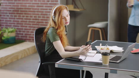 woman working in a modern office