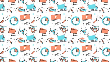 modern seamless texture background of flat seo optimization icons