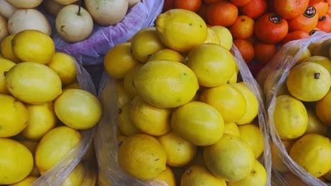 lemon harvest. many fresh lemons. lemons top view