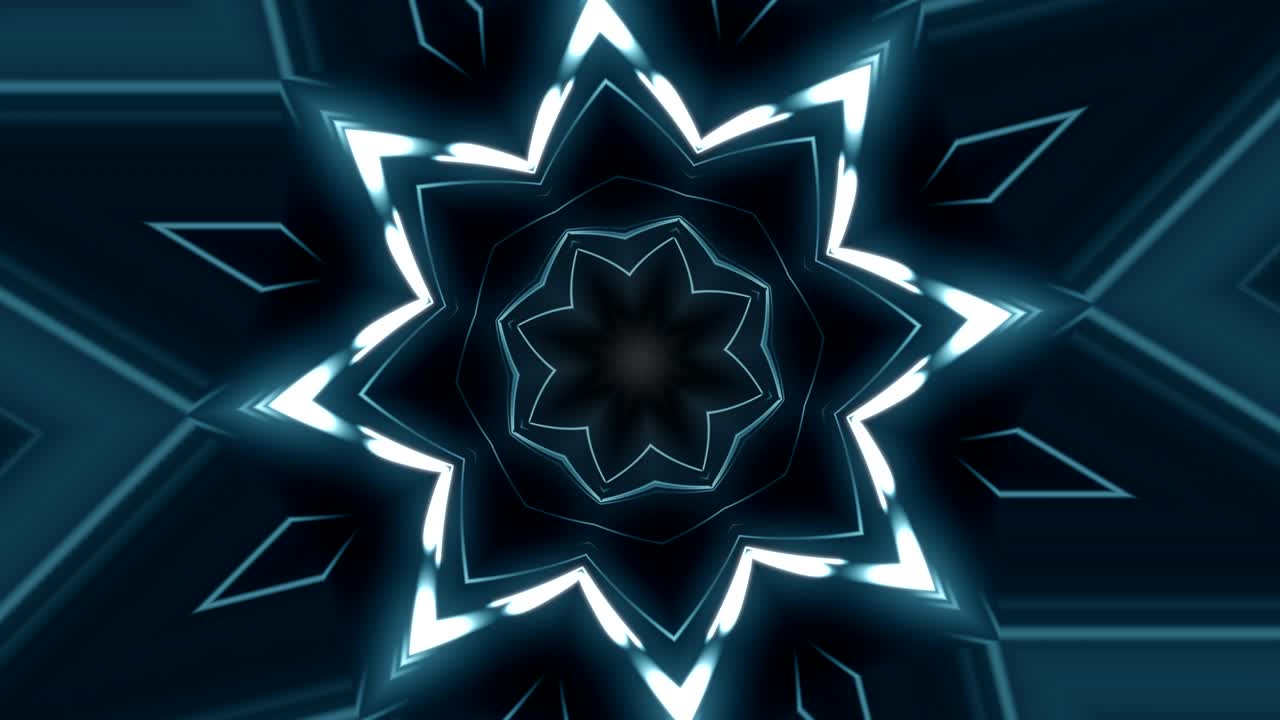 volando a través de líneas de neón brillantes creando una luz de túnel, iluminación moderna, bucle sin costuras de 4k