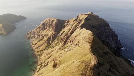 Aerial-view-of-a-mountain-island-in-Lombok,-Indonesia