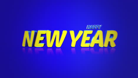 colorful happy new year text on blue gradient color 1