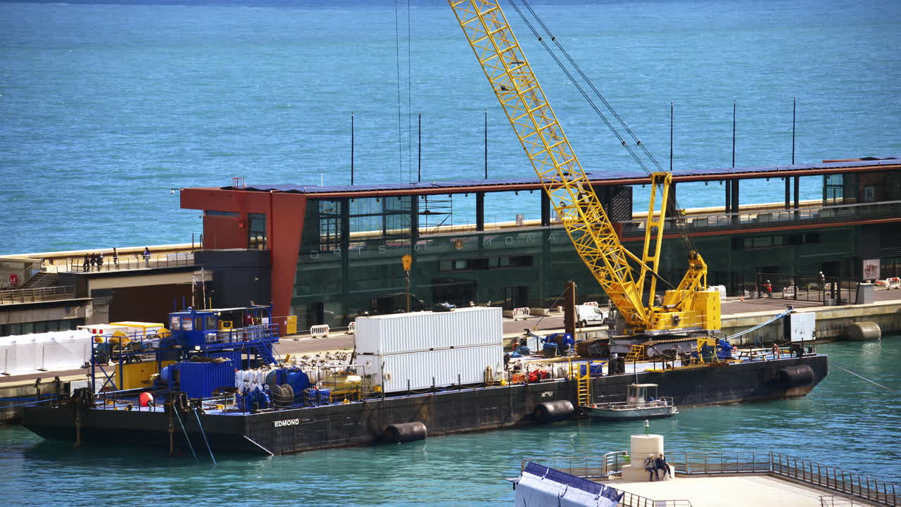 Aerial view of cargo in the Monaco Marina