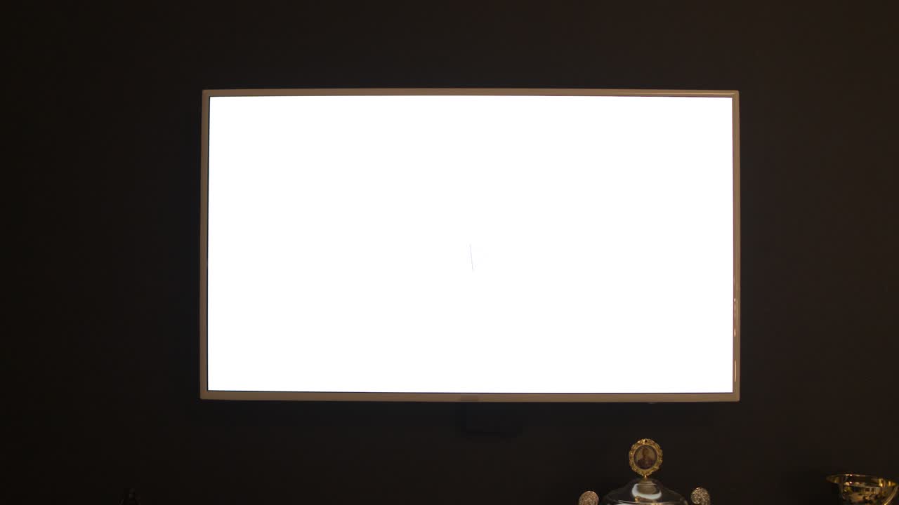 Wall Mounted TV with Empty Screen